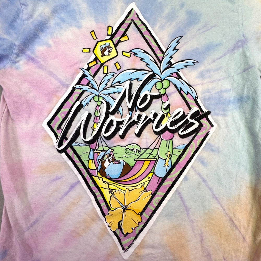 Buc-ee's Shirt Women's Size Small Tie-Dye Vacation Tropical‎ Pastel T Shirt